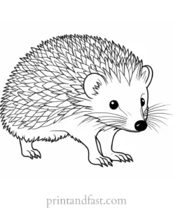 fall hedgehog coloring page