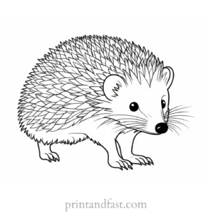 fall hedgehog coloring page