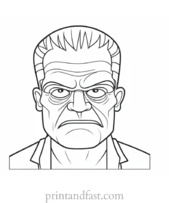 frankenstein coloring page cute