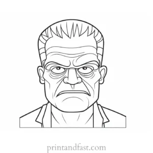 frankenstein coloring page cute