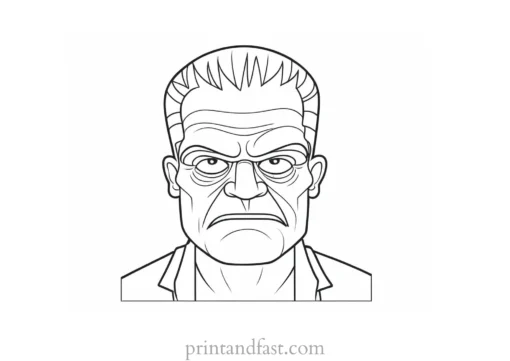 frankenstein coloring page cute