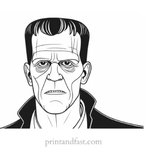 frankenstein coloring page digital