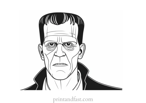 frankenstein coloring page digital