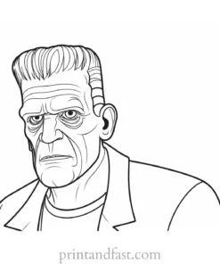 frankenstein coloring page easy 1