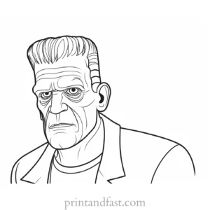 frankenstein coloring page easy 1