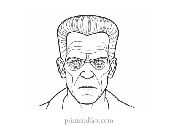 frankenstein coloring page for adults