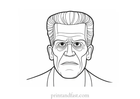 frankenstein coloring page for kids