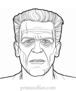 frankenstein coloring page realistic