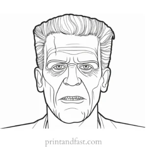 frankenstein coloring page realistic