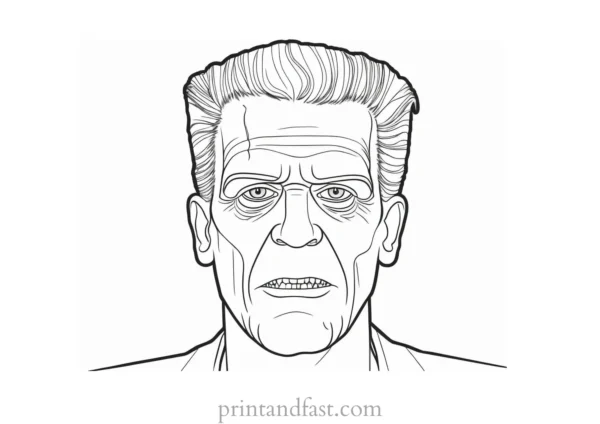 frankenstein coloring page realistic