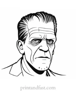 frankenstein coloring page simple