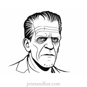 frankenstein coloring page simple