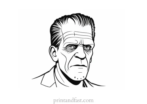 frankenstein coloring page simple