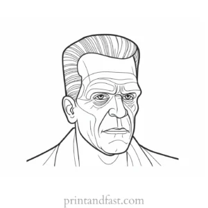 frankenstein coloring page spooky