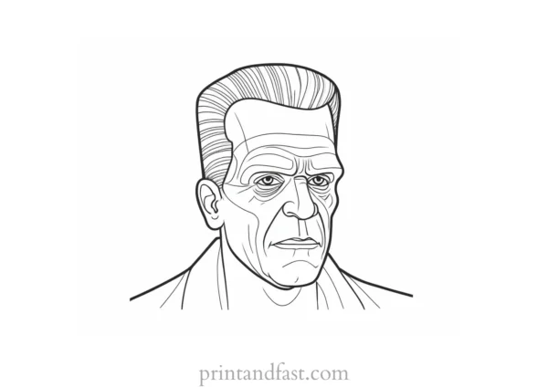 frankenstein coloring page spooky