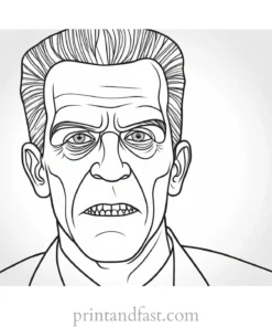 frankenstein coloring page with background