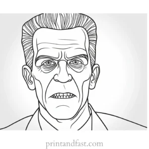 frankenstein coloring page with background