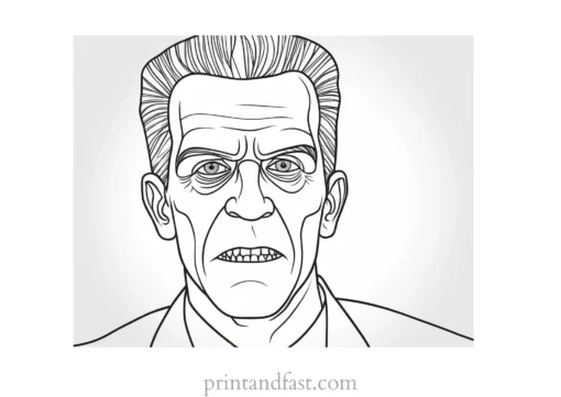 frankenstein coloring page with background