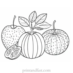 fruit coloring page autumn