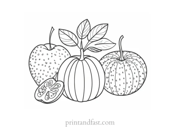 fruit coloring page autumn