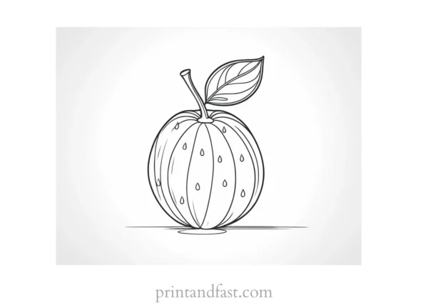 fruit coloring page cartoon