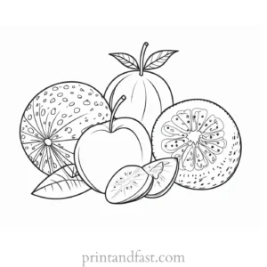 fruit coloring page cute