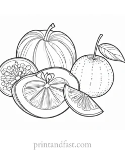 fruit coloring page detailed