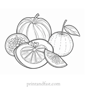 fruit coloring page detailed