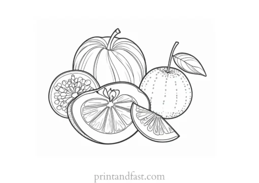 fruit coloring page detailed