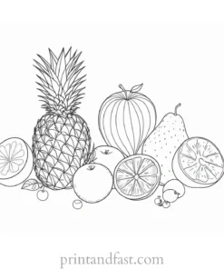 fruit coloring page easy