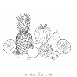 fruit coloring page easy