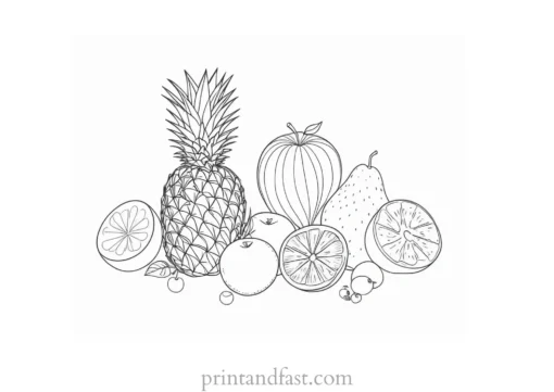 fruit coloring page easy