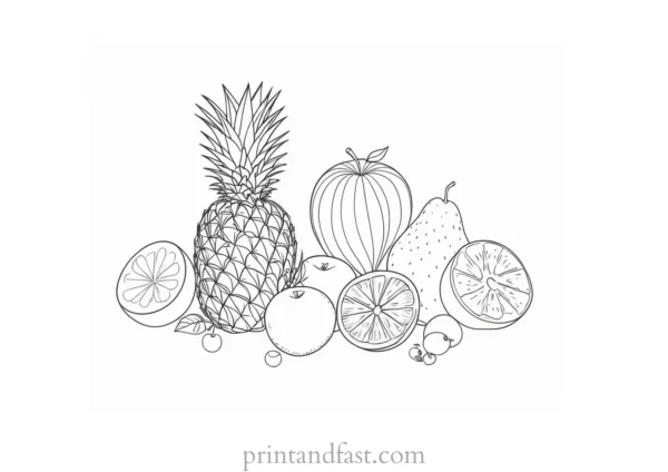 fruit coloring page easy