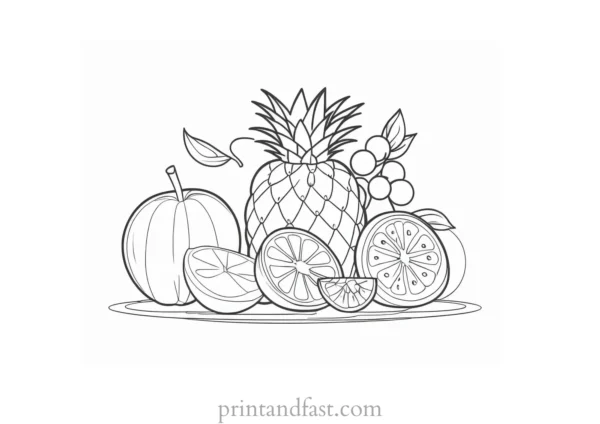 fruit coloring page educational