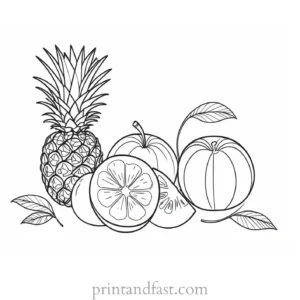 fruit coloring page for adults