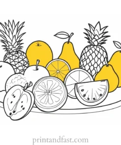 fruit coloring page for kids