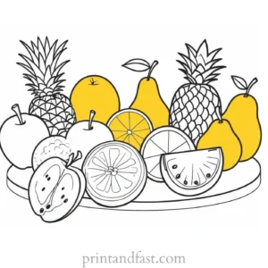 fruit coloring page for kids