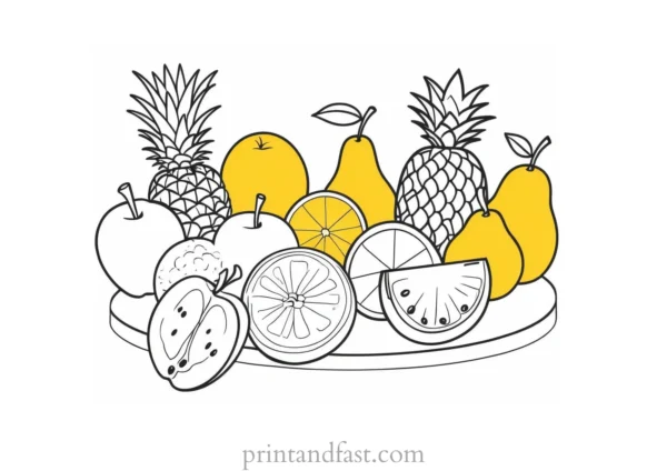 fruit coloring page for kids