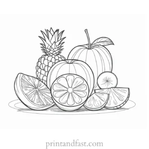 fruit coloring page fun