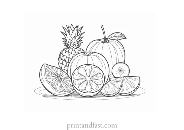 fruit coloring page fun