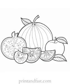 fruit coloring page preschool