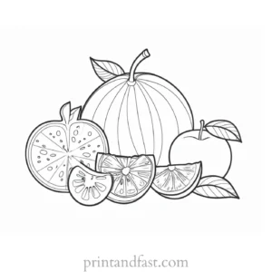 fruit coloring page preschool