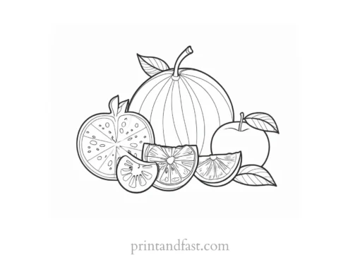 fruit coloring page preschool