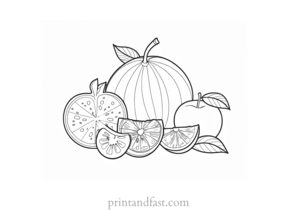 fruit coloring page preschool