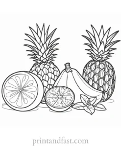 fruit coloring page summer