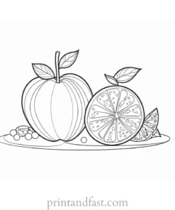 fruit coloring page winter