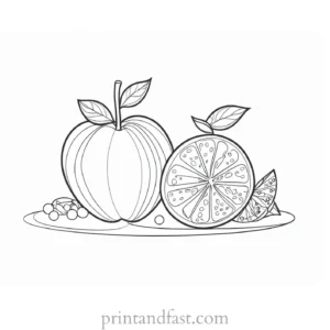 fruit coloring page winter