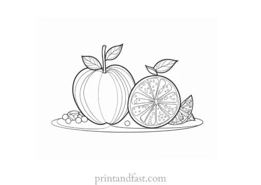 fruit coloring page winter