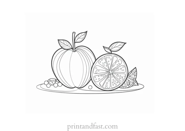 fruit coloring page winter