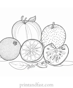 fruit coloring page with instructions